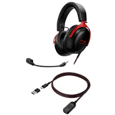 ყურსასმენი HyperX Cloud III – Wired Gaming Headset, PC, PS5, Xbox Series X|S Black/Red (727A9AA), 6 image