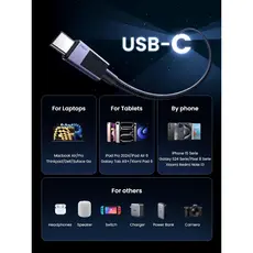 USB კაბელი UGREEN L513 (45068), 240W, Type-C to Type-C PD Fast Charging Cable, 2m, Space Gray, 6 image