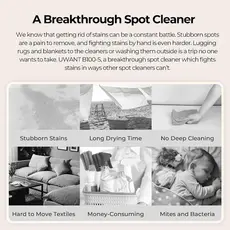 ქიმწმენდის აპარატი Uwant B100-S, 450W, 1.8L, Multiple Spot Cleaner, White, 3 image