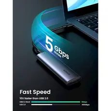 გარე მყარე დისკის ჩასადები UGREEN 10903 USB-C to M.2 NGFF 5G Enclosure A TO C Cable 50cm, 4 image