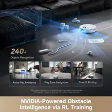 რობოტი მტვერსასრუტი Robot vacuum cleaner Dreame Robot Vacuum Aqua 10 Ultra Roller Complete Black (RLH71DE-1), 7 image