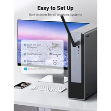 Wi-Fi ადაპტერი UGREEN CM496 (90339), Wifi Adapter, Black, 4 image