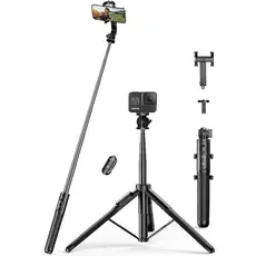 სელფის ჯოხი UGREEN LP586 (15062), Bluetooth, Selfie Stick Tripod, Black, 2 image