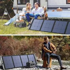 პორტატული დამტენი მზის ენერგიით UGREEN SC200 (15114), 200W, Solar Power Bank, Black, 6 image