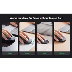 მაუსი Ugreen MU001 (90373), Wireless, 4000DPI, USB, Mouse, Light Gray, 7 image