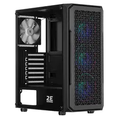 ქეისი 2E G338 HEXAGON, Mid-Tower, ARGB, Gaming PC Case, Black, 5 image