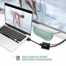 ადაპტერი UGREEN HU-516 (20694), HDMI to VGA Adapter With 3.5mm, 30cm, Black, 4 image