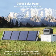 პორტატული დამტენი მზის ენერგიით UGREEN SC200 (15114), 200W, Solar Power Bank, Black, 4 image