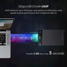 მყარი დისკის ქეისი UGREEN US222 (50422) USB 3.5 Inch HDD Enclosure SSD SATA USB 3.0 power Adapter, 6 image