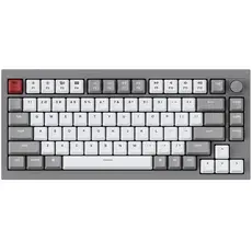 კლავიატურა Keychron Q1 QMK Custom HotSwappable Gateron Phantom Red Switch Mechanical Keyboard Full Assembled Space Grey RGB with Knob Russian Layout, 2 image