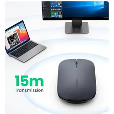 მაუსი Ugreen MU001 (90373), Wireless, 4000DPI, USB, Mouse, Light Gray, 5 image