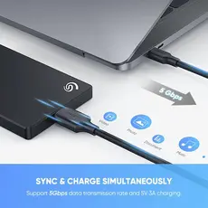 Micro-B USB კაბელი UGREEN US312 (20103) Type-c to Micro B USB 3.0 to USB-C Cable 1M, 10 image