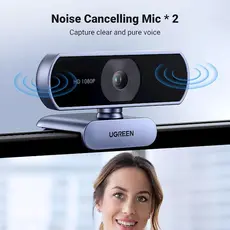 ვებკამერა UGREEN 15728, 2Mp, FHD, Built-in Microphone, Webcam, Gray/Black, 4 image