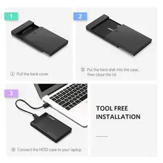 მყარი დისკის ქეისი UGREEN US221 (50743) 2.5 inch Hard Dish box Type C Port, 4 image