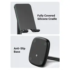 მობილურის დამჭერი UGREEN LP280 (80194), Adjustable Desk Phone Holder, Black, 4 image