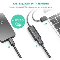 USB დამაგრძელებელი UGREEN (10321) USB Male to USB Female Active Extension Cable with Chipset 10m (Black), 3 image