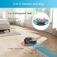 რობოტი მტვერსასრუტი Ilife A20, 4000Pa Laser Navigation Robotic Vacuum & Mop With APP Control, Black, 4 image