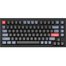 კლავიატურა Keychron Q1 QMK Custom HotSwappable Gateron Phantom Red Switch Mechanical Keyboard Full Assembled Carbon Black RGB with Knob Russian Layout, 2 image