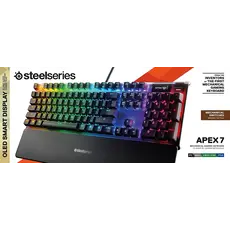 კლავიატურა SteelSeries Keyboard Apex 7 RGB 106key Brown Switch USB EN Black, 4 image