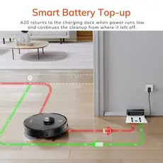 რობოტი მტვერსასრუტი Ilife A20, 4000Pa Laser Navigation Robotic Vacuum & Mop With APP Control, Black, 5 image