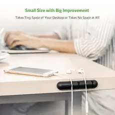 კაბელების მენეჯერი UGREEN LP114 (30762) Cable organizer 2 Pack silicone usb cable winder flexible cable control cable with clips holder for mouse headphones Black, 5 image