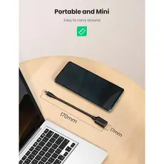 OTG კაბელი UGREEN 30701 USB-C Male to USB 3.0 Female OTG Cable Black USB 3.0 15 cm, 6 image