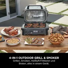 გრილი Ninja OG850EU Woodfire Pro XL, 1700W, Outdoor Grill, Black/Silver, 5 image