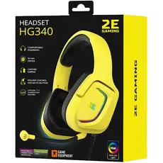 ყურსასმენი 2E HG340 Wired Gaming Headset RGB, USB 7.1, Yellow, 11 image