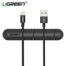 კაბელების მენეჯერი UGREEN LP114 (30762) Cable organizer 2 Pack silicone usb cable winder flexible cable control cable with clips holder for mouse headphones Black