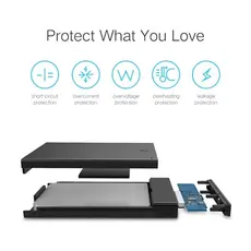 მყარი დისკის ქეისი UGREEN US221 (30847) 2.5 inch Hard Dish box with cable 30847, 3 image