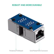 ქსელის კაბელის გადასაბმელი UGREEN NW114 (20390) RJ45 Cat7 / 6 / 5e Ethernet Adapter 8P8C Network Extender Extension Cable for Ethernet Female Cable (Black), 5 image