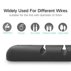 კაბელების მენეჯერი UGREEN LP114 (30762) Cable organizer 2 Pack silicone usb cable winder flexible cable control cable with clips holder for mouse headphones Black, 3 image