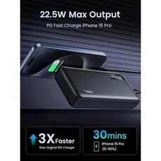 პორტატული დამტენი UGREEN PB312(25683), 20000mAh, USB Type-C, USB, Two-way Power Bank, Black, 5 image