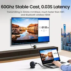 HDMI გადამცემი და მიმღები UGREEN CM438 (80641), 4K Wireless HDMI Transmitter And Receiver, Black, 5 image