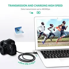 USB კაბელი UGREEN US132 (10386) USB 2.0 A Male to Mini 5 Pin Male Cable 3m (Black), 7 image