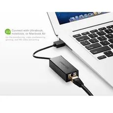 ლან ადაპტერი UGREEN EA20254 (20254) USB to LAN 10/100Mbps Ethernet Adapter (Black), 4 image