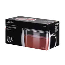 ჭიქები ARDESTO Double wall borosilicate glass mug set Ardesto, 300 ml, 3 image