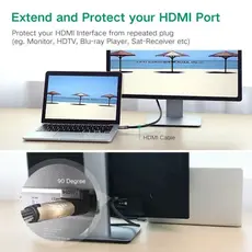 კუთხის HDMI ადაპტერი UGREEN HD112 (20109) HDMI Male to Female Adapter Down, 6 image