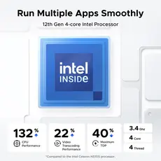 შენახვის სისტემა UGREEN NASync DXP4800 (25372B), Intel N100, 8GB, Diskless, RJ45, USB, Type-C, HDMI, Space Gray, 6 image