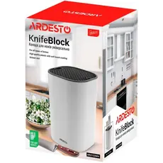 დანების ჩასაწყობი Ardesto Knife Block Gemini, 23 cm, white, plastic, 5 image