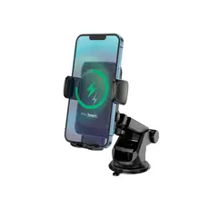 მანქანის სამაგრი Hoco S35 Smart alignment wireless charging car holder Black, 4 image