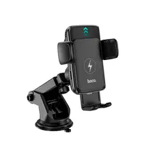 მანქანის სამაგრი Hoco S35 Smart alignment wireless charging car holder Black, 3 image