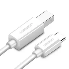 პრინტერის კაბელი UGREEN US241 (40417) USB Type C to USB-B Cable White 1.5M, 3 image