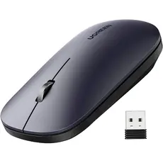 მაუსი UGREEN MU001 (90372) Wireless 2.4G Slim Silent Mouse, 4000DP, Light Black, 2 image