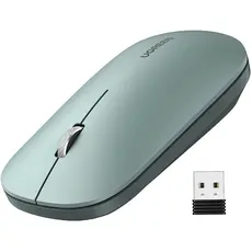 მაუსი UGREEN MU001 (90374) Wireless 2.4G Slim Silent Mouse, 4000DP, Green, 2 image