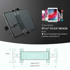 პლანშეტის დამჭერი UGREEN LP160 (60108) Car Headrest Mount Holder, Black, 5 image