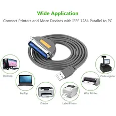 პრინტერის კაბელი UGREEN CR124 (20225) USB to CN36 IEEE1284 Parallel Printer Cable 2m, 7 image