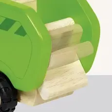 ხის ნაგვის მანქანა goki Machine wooden Garbage truck (green) 55964G, 3 image