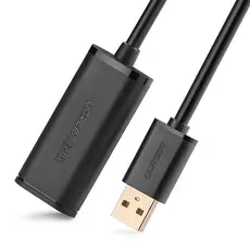 USB დამაგრძლებელი UGREEN US121 (10323) USB 2.0 Active Extension Cable with Chipset 15m (Black), 5 image