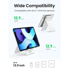 პლანშეტის დამჭერი UGREEN LP406 (30426), Desktop Tablet Stand, White, 4 image
